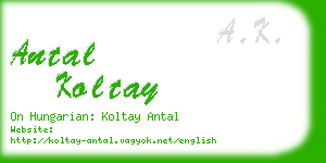 antal koltay business card